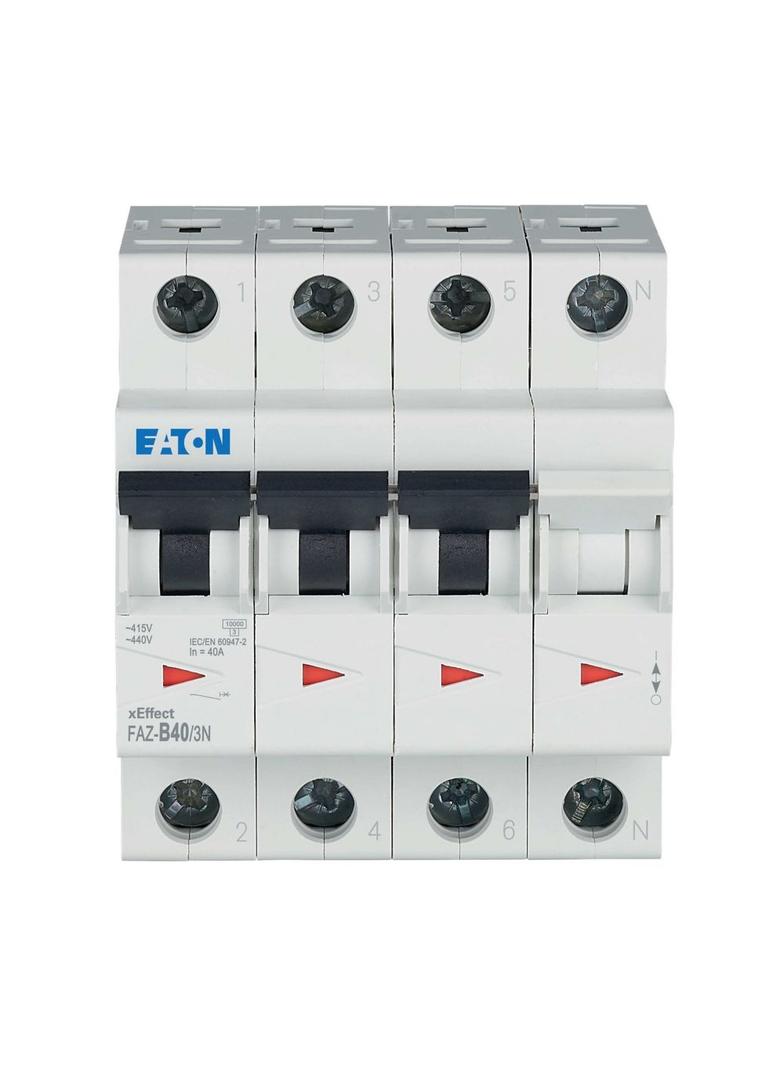 FAZ-B40/3N Wyłącznik nadprądowy 15kA B40A 3P+N 278953 EATON