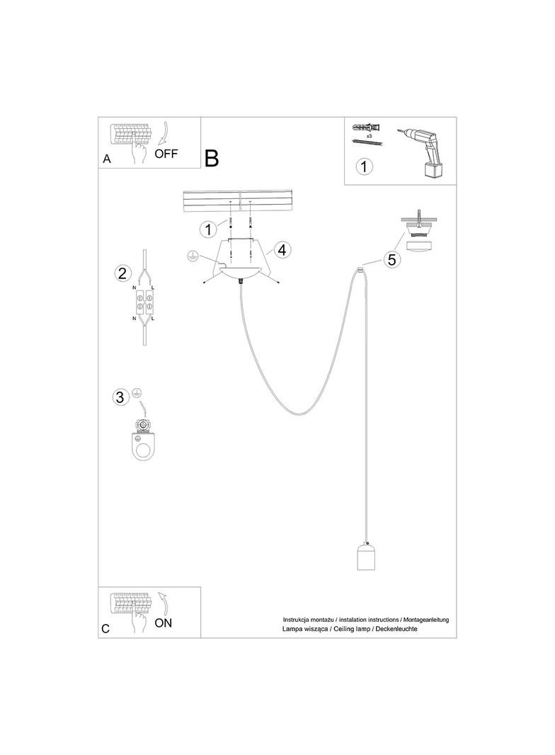 Sollux Lampa wisząca NESO 1 LONG SL.1159