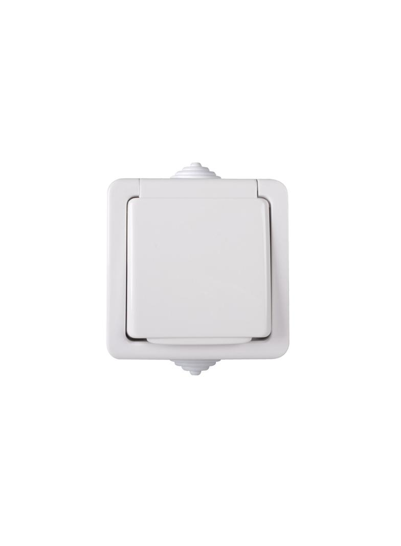 TEKNO Gniazdo hermetyczne pojedyncze z ochroną styków 16A 250V biały IP54 33496 KANLUX