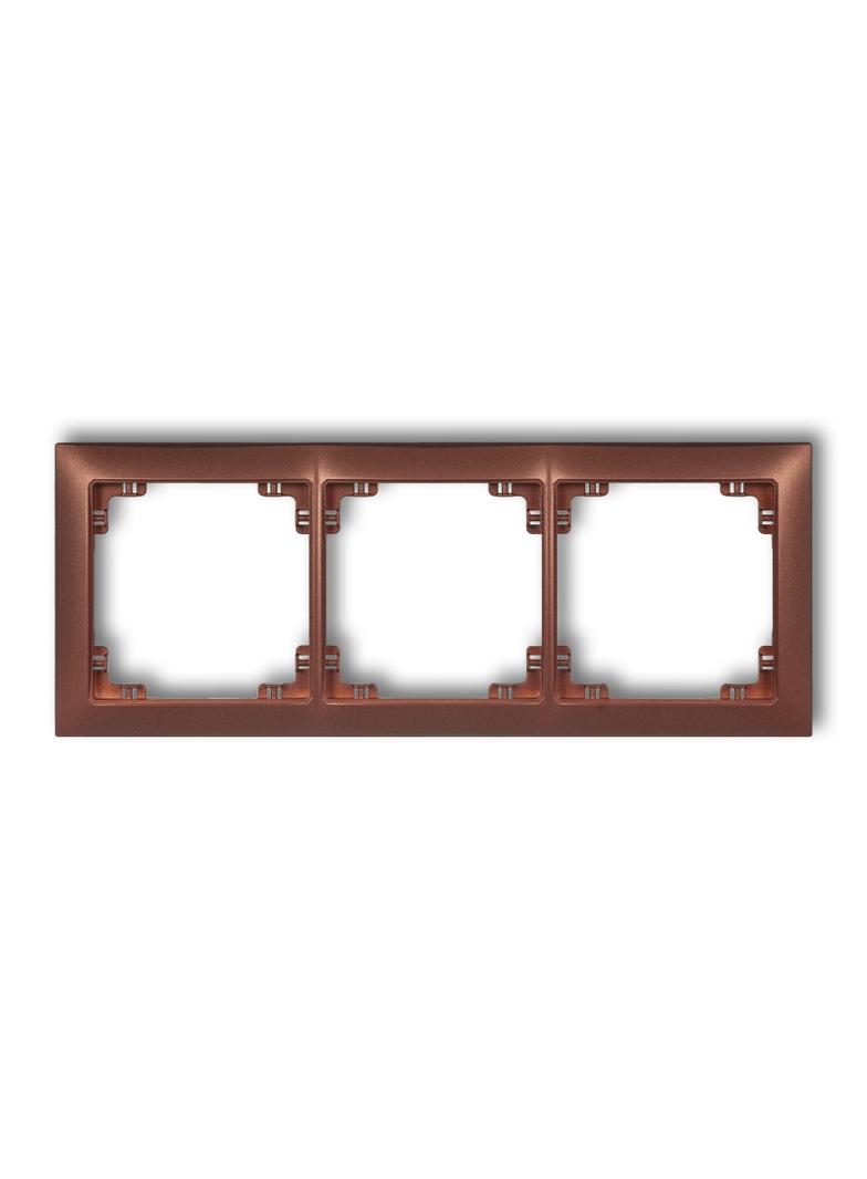 DECO Ramka potrójna z tworzywa DECO Soft brązowy metalik 9DRSO-3 KARLIK