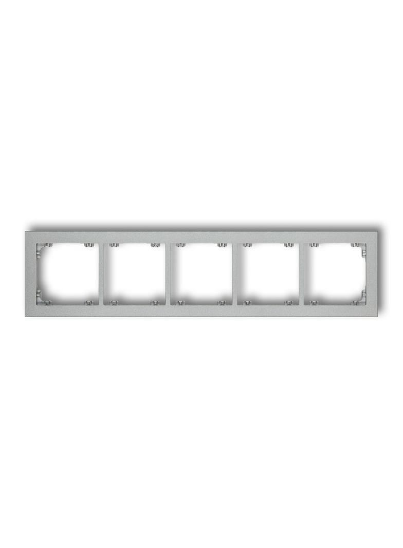 DECO Ramka pięciokrotna z tworzywa srebrny metalik 7DR-5 KARLIK