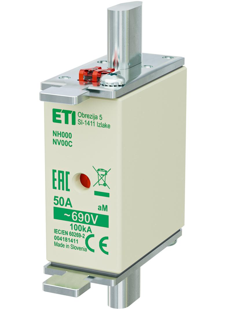 Wkładka topikowa NH silnikowa KOMBI NH000 WT-00C aM 50A 690V 004181411 ETI