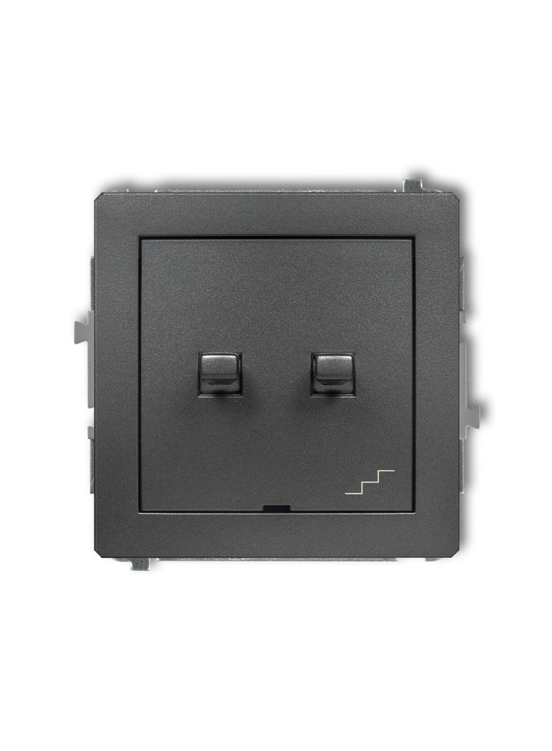 DECO Mechanizm łącznika jednobiegunowego ze schodowym (osobne zasilanie) w stylu amerykańskim grafit