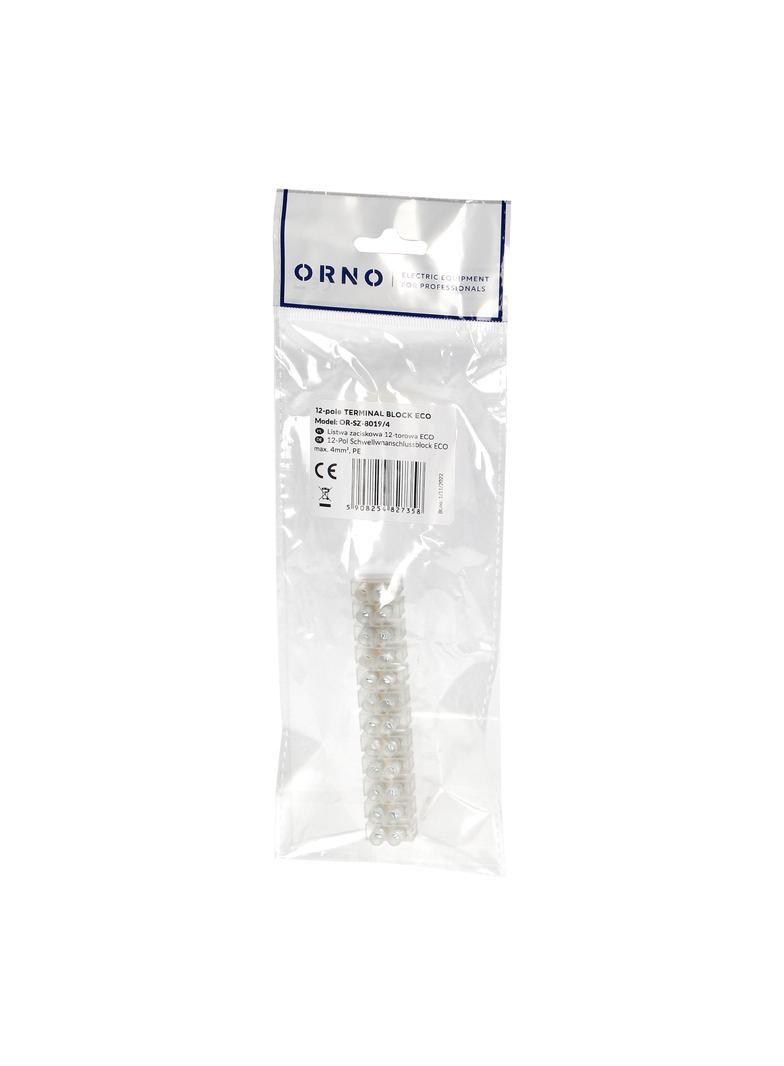 Listwa zaciskowa 12-torowa ECO, max.4mm2,PE OR-SZ-8019/4 ORNO