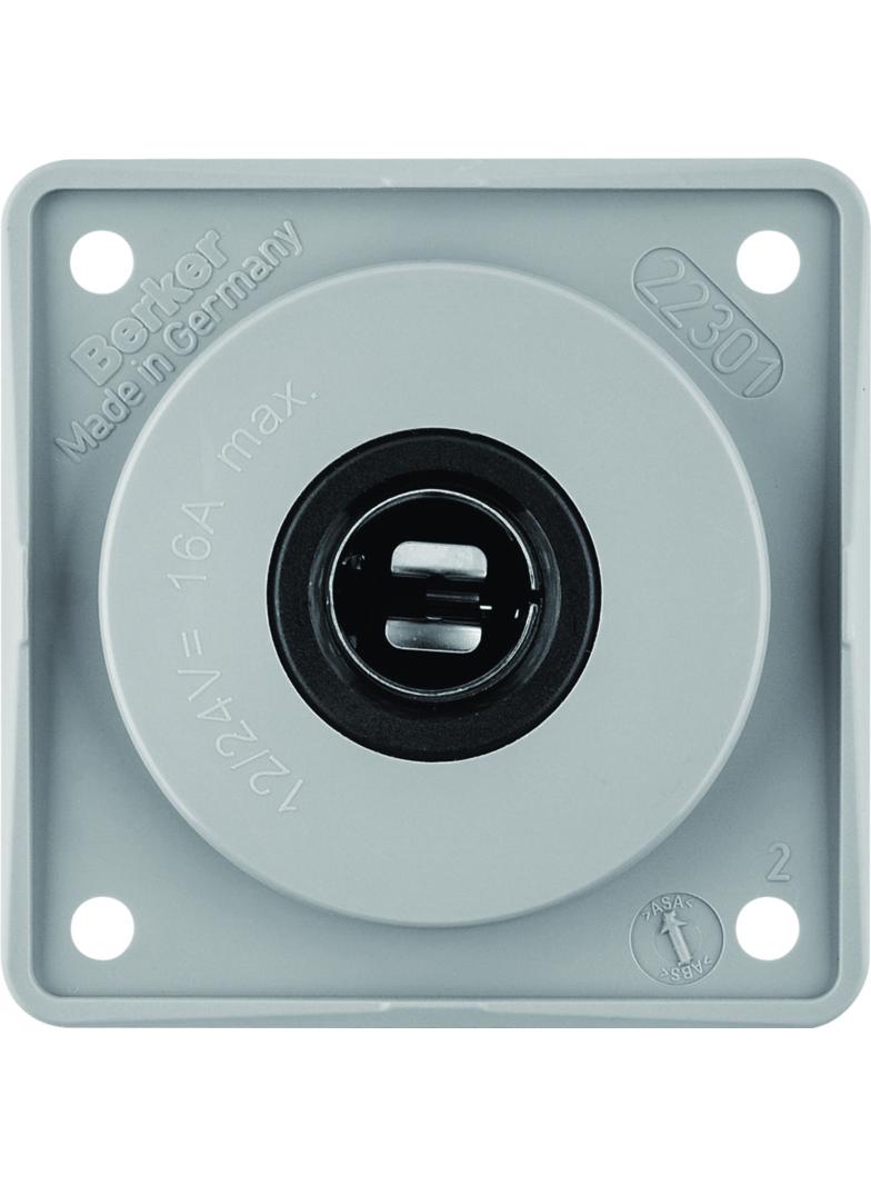 Integro Flow Gniazdo zasilające 12 V, samochodowe, szary 945172507 HAGER