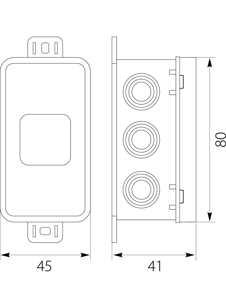 Puszka n/t 80x45x41 IP54 8-wl V8 czarna 61.3805 OPATÓWEK