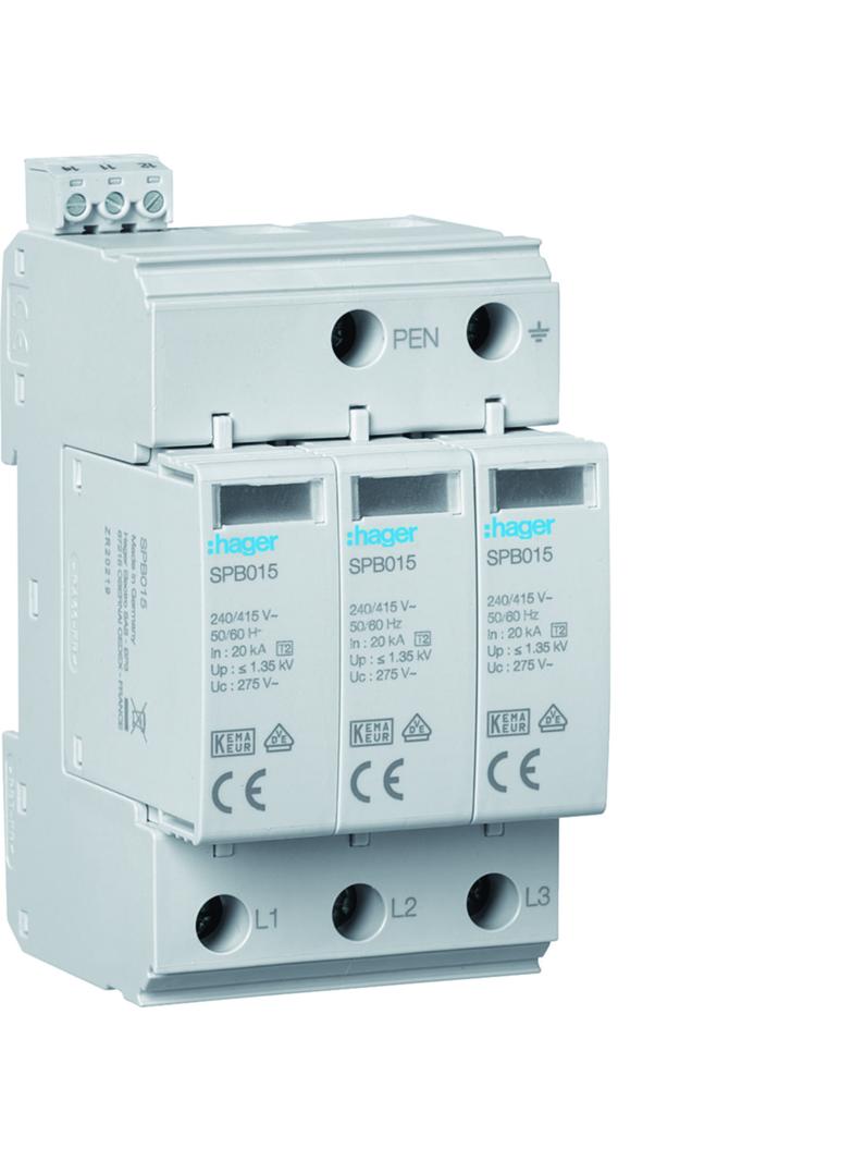 SPD T2 3P sieć TN-C In=20kA Imax=40kA Up?1,35kV styk