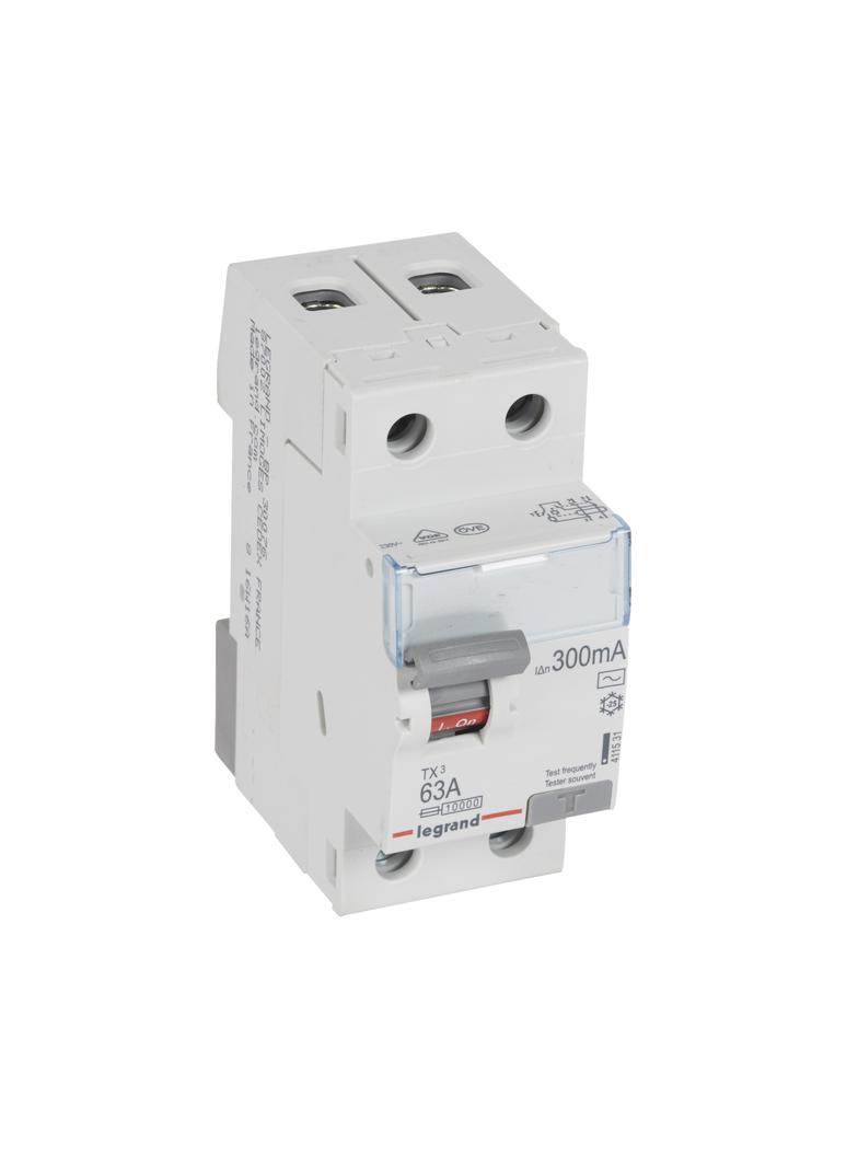 WYŁĄCZNIK RÓŻNICOWOPRĄDOWY P 302 2P 63A 300MA TYP AC SERII TX3, Legrand