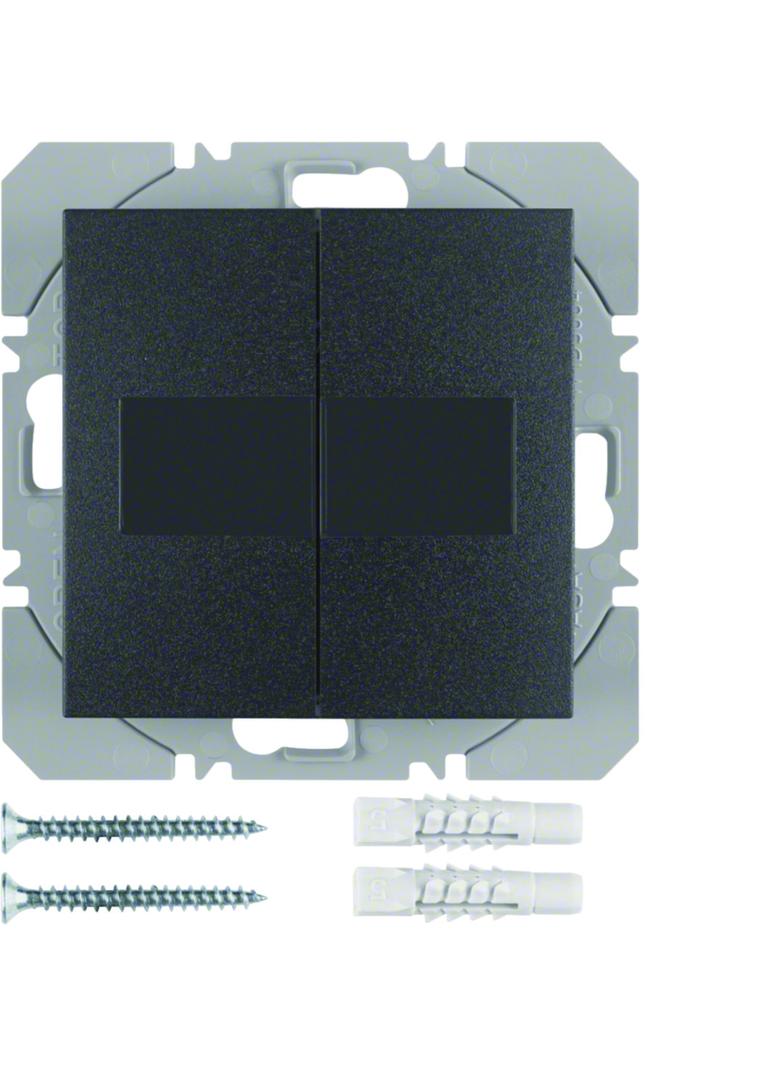 BERKER B.X/S.1 KNX RF przycisk podwójny płaski z baterią słoneczną antracyt 85656185 HAGER