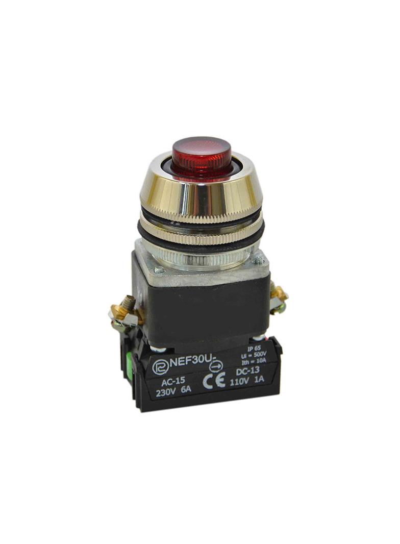 Przycisk NEF30-UWLDXY 24V-230V czerwony