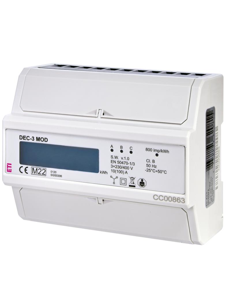 WSKAŹNIK ZUŻYCIA ENERGII 3-FAZ Z MODBUS DEC-3MOD