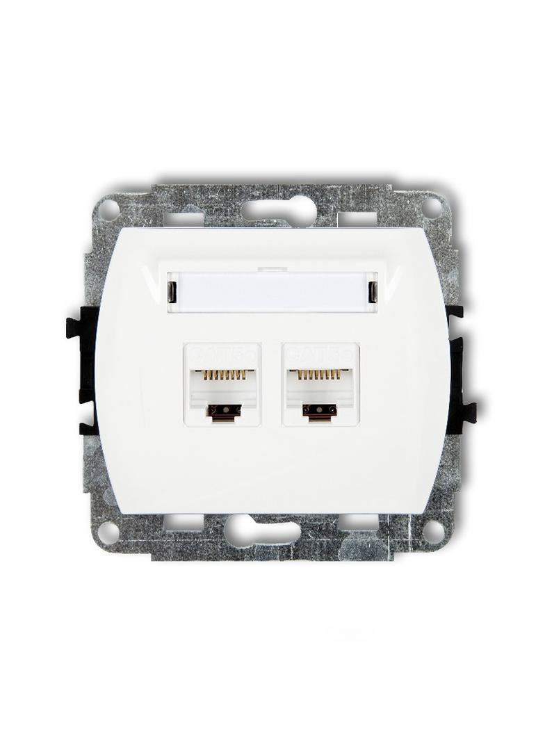 TREND Mechanizm gniazda komputerowego podwójnego 2xRJ45, kat. 6, ekranowany, 8-stykowy biały