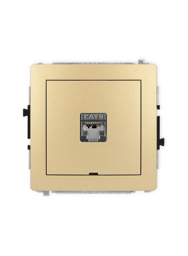 DECO Mechanizm gniazda komputerowego pojedynczego 1xRJ45, kat. 5e, ekranowany, 8-stykowy, bez pola o