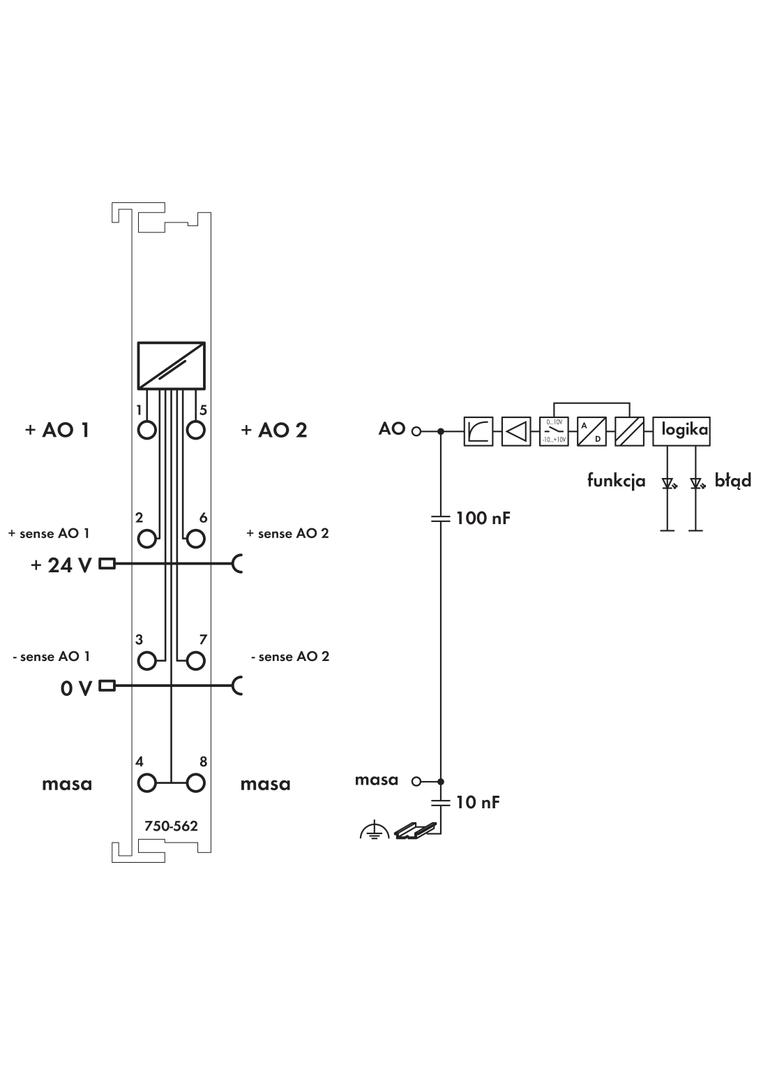 moduł 2AO 0/+-10V DC 16bit WAGO