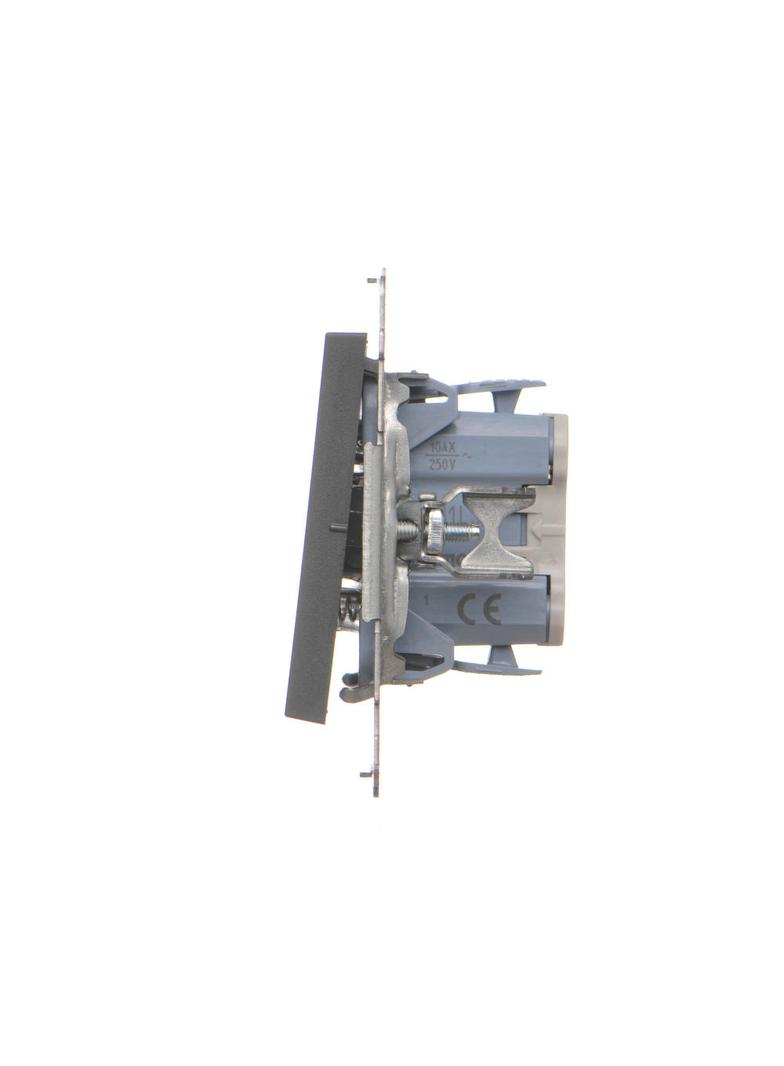 Simon 55 Przycisk zwierny pojedynczy zwierny z podświetleniem LED szybkozłączka Grafitowy mat