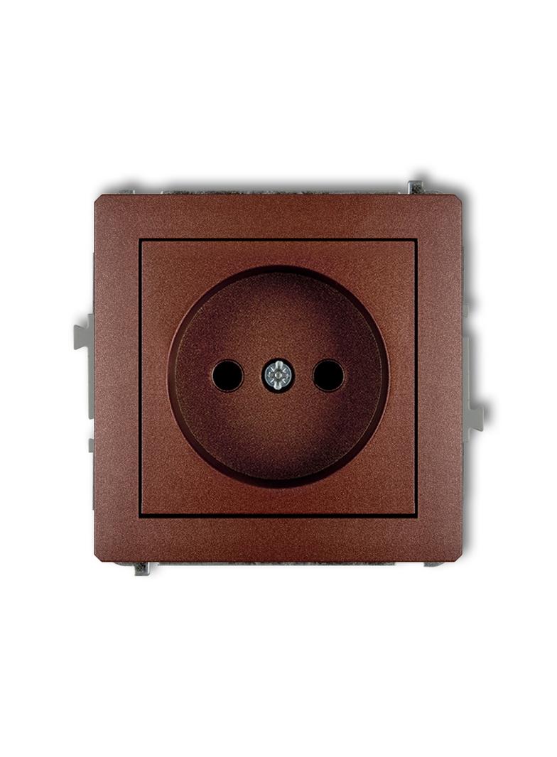DECO Mechanizm gniazda pojedynczego bez uziemienia 2P (przesłony torów prądowych) brązowy metalik
