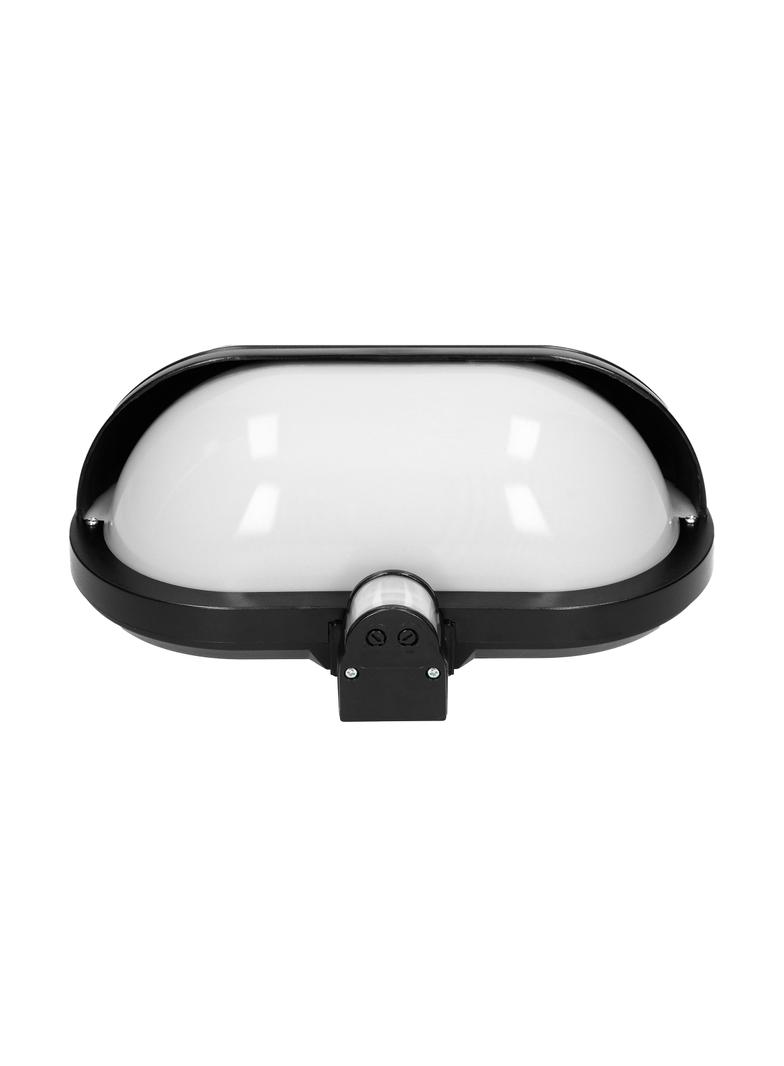 MUSAM, oprawa ogrodowa z czujnikiem ruchu 180st, 1x60W, E27, IP44, z przesłoną, plastik, czarna LF-1/B ORNO