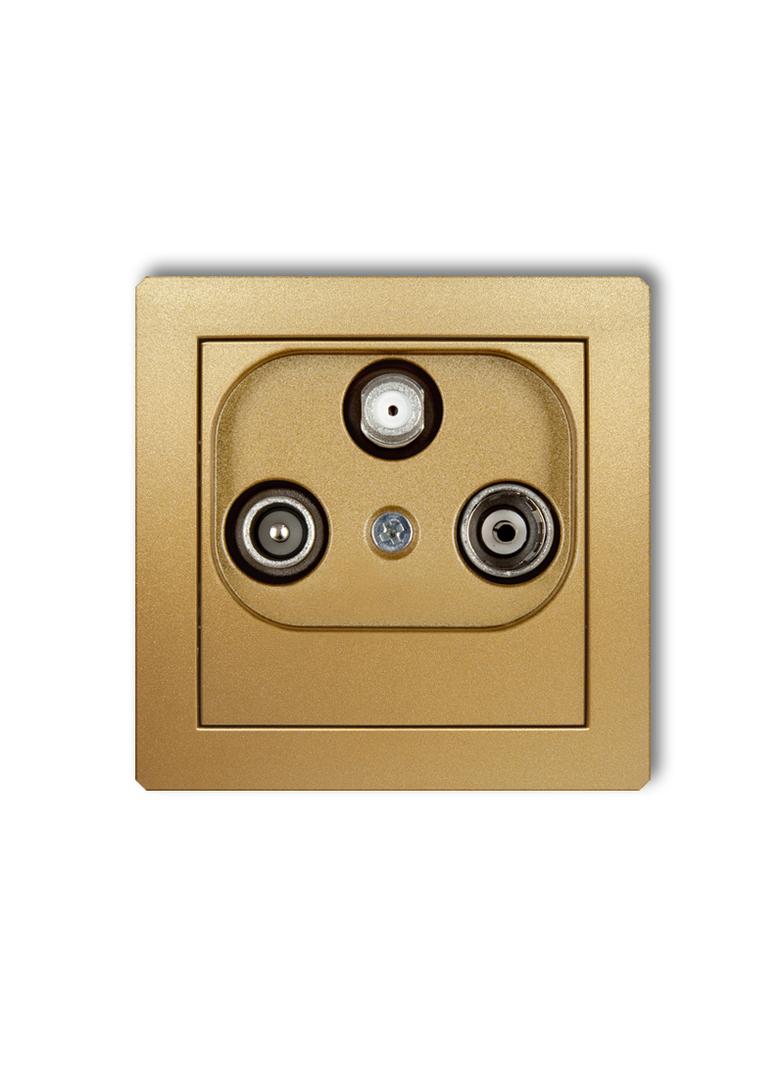 DECO Mechanizm gniazda abonenckiego RTV-SAT końcowego (2 wejścia antenowe) złoty