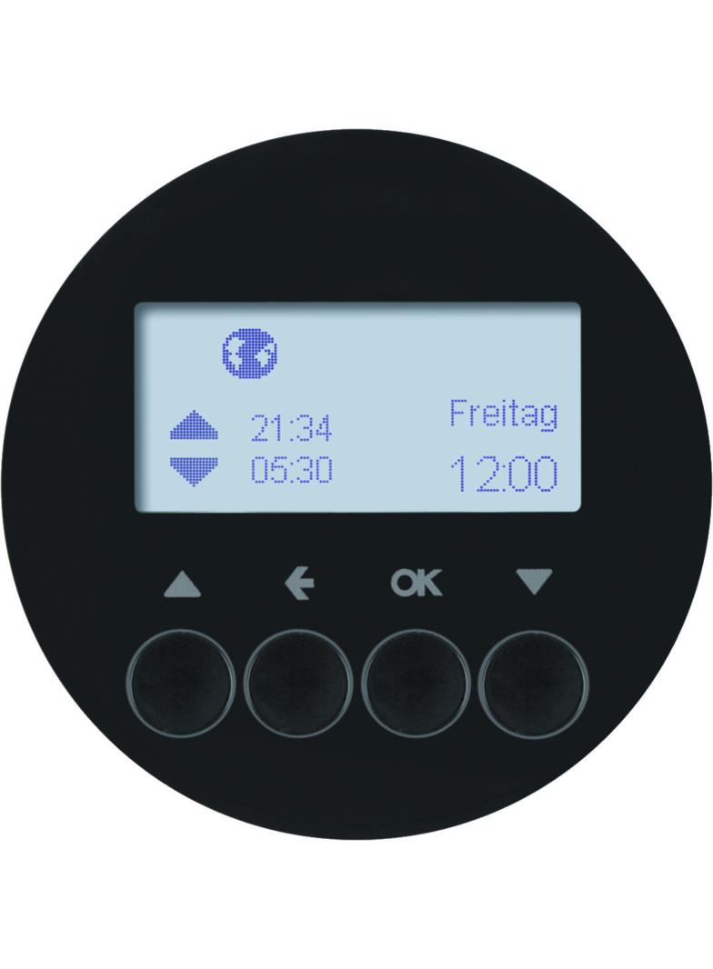 BERKER R.X/1930/Glas Żaluzjowy łącznik czasowy z wyświetlaczem do sterowania żaluzjami czarny 857411