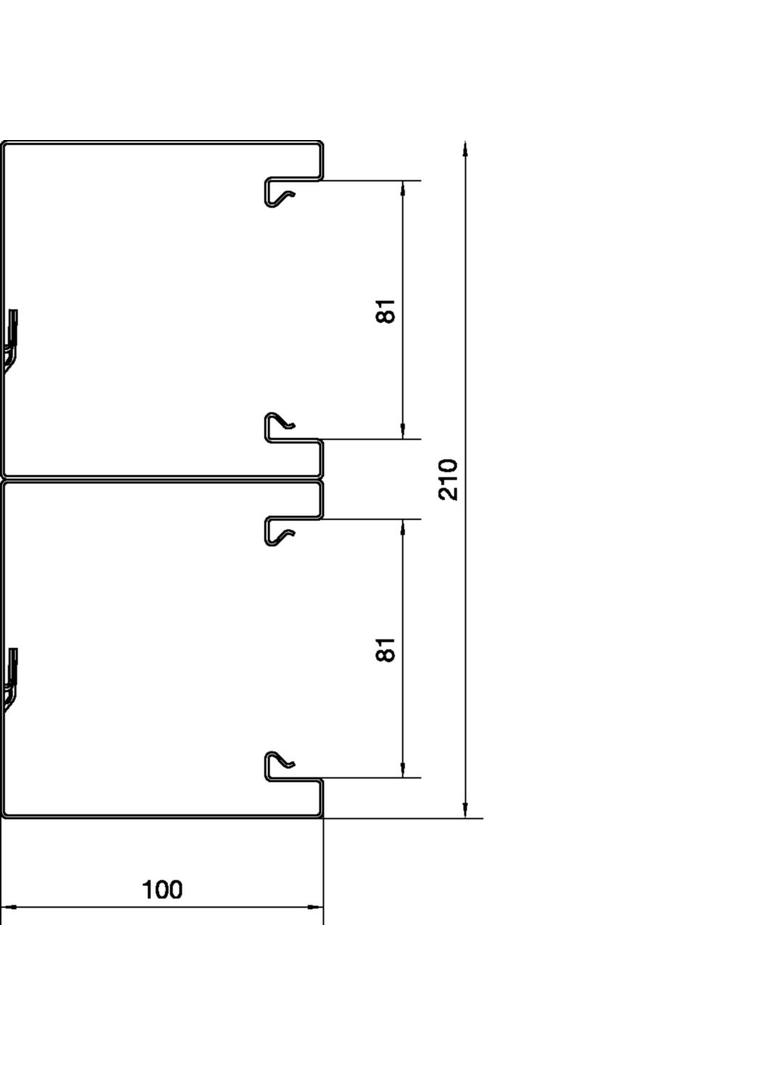 tehalit.BRS Podstawa 100x210mm, 2 komory, stal biały