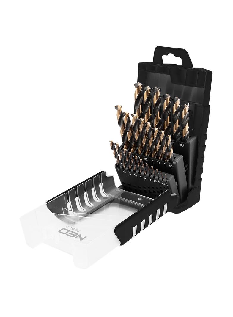 Wiertła do metalu HSS-CNC, 124°, "Pro-Tec", 1.0-13.0 mm, zestaw 25 szt.