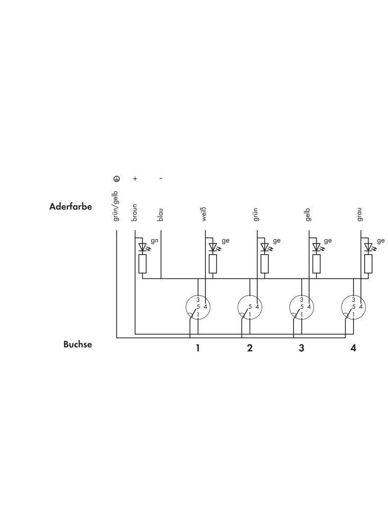 moduł przyłączeniowy 4-torowy/4-biegunowy z przewodem 10m