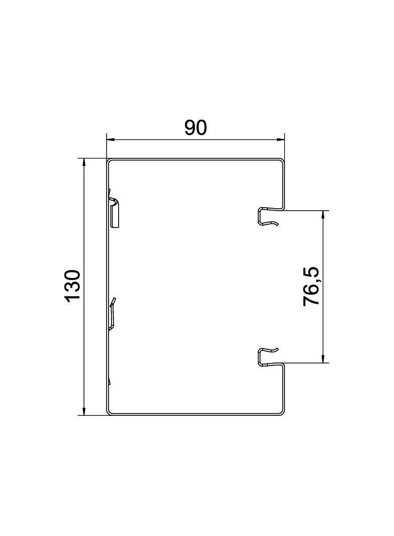 GS-S90130RW, Kanał podparapetowy 90X130 CZ.B.