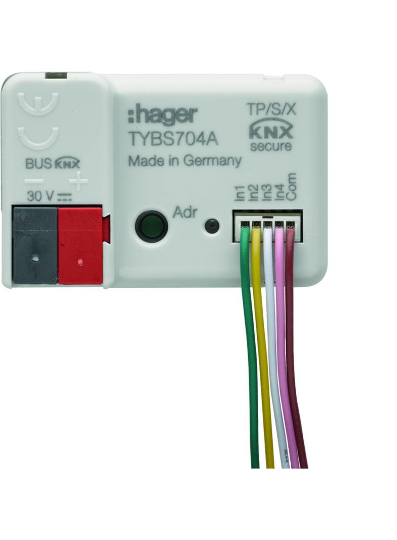 KNX e/s secure Wejście przyciskowe 4-krotne, podtynkowe TYBS704A HAGER