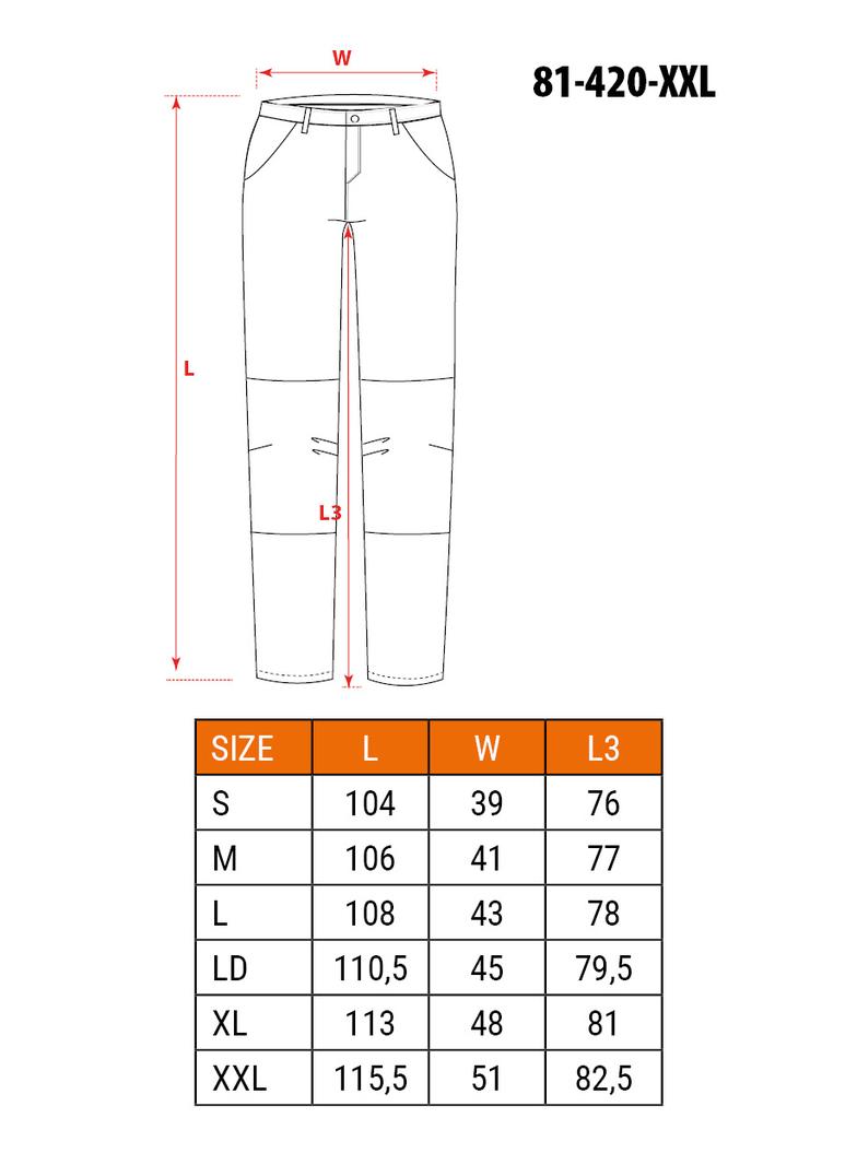 Spodnie robocze rozmiar XXL/58 NEO GTX 81-420-XXL GTX Poland