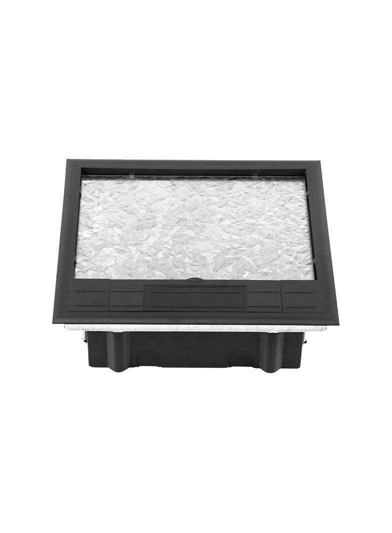Puszka podłogowa na gniazda modułowe 6 x 45x45mm lub 12 x 22,5x45mm, pokrywa: materiał własny, czarn