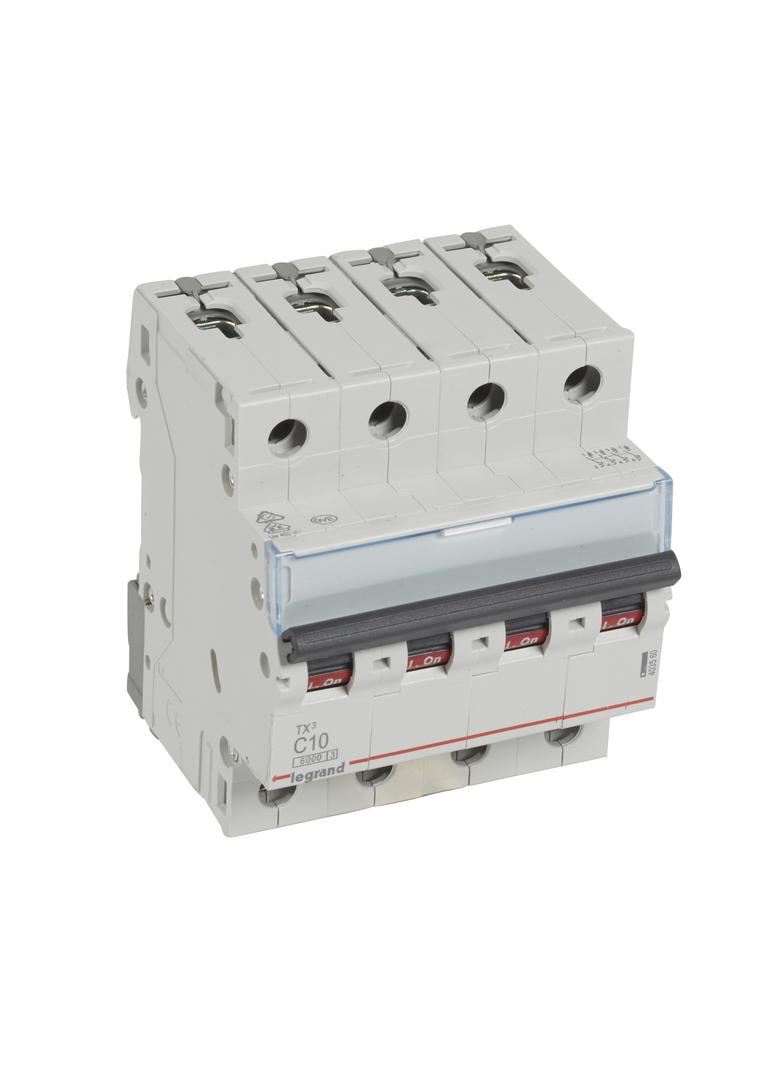 WYŁĄCZNIK NADPRĄDOWY S 304 4P C 10A 6000A SERII TX3, Legrand