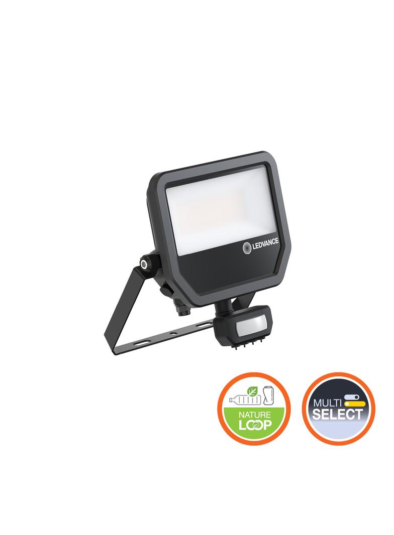 Naświetlacz LED z czujnikiem ruchu FLOODLIGHT sensor PFM G4 27W41W IP65 3000K 133lm/W czarny LEDVANC
