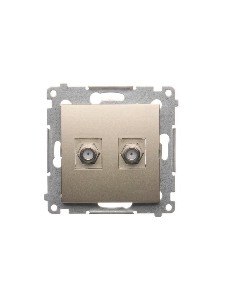 Simon 54 Gniazdo antenowe typu podwójne Do instalacji indywidualnych złoty mat