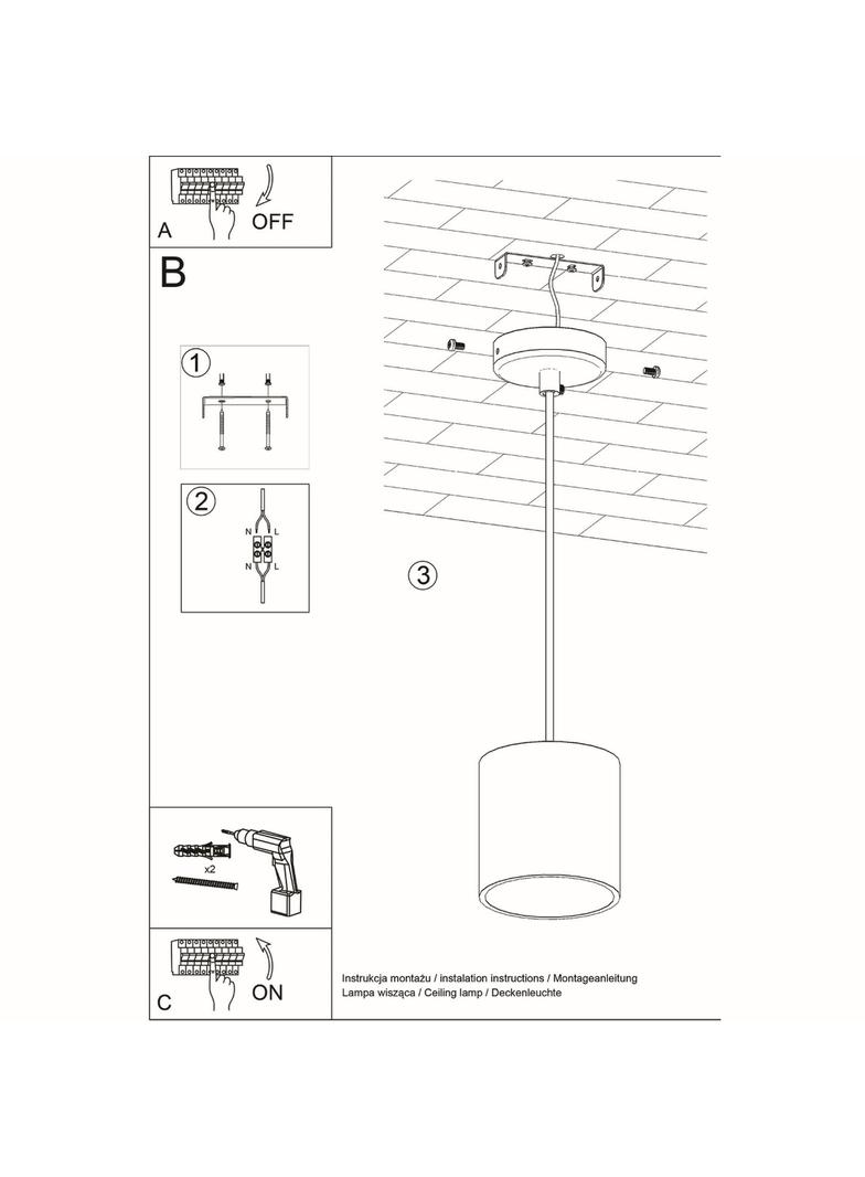 Lampa wisząca ORBIS 1 szary