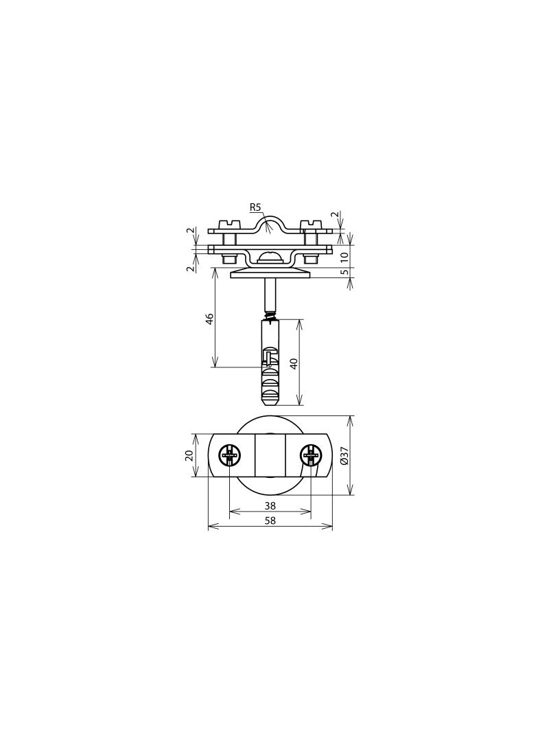 Wspornik do drutu 7-10 mm, z kołkiem 8 mm, stal nierdzewna NIRO