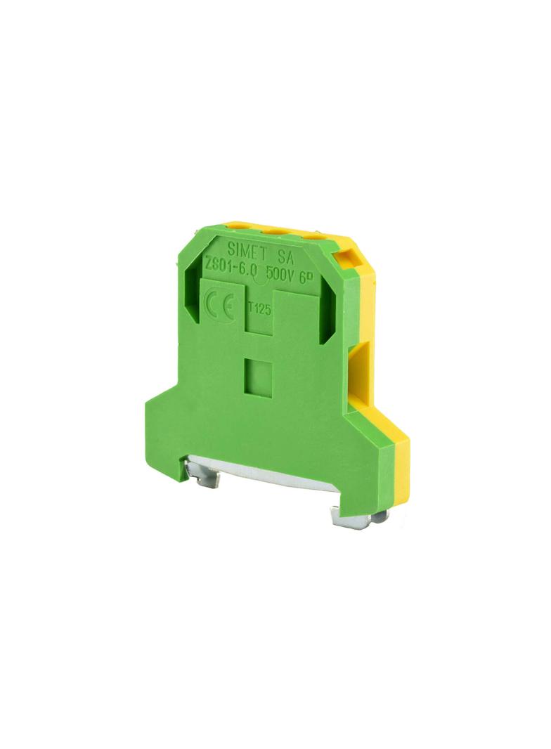ZSO1-6.0 ,  Złączka szynowa gwintowa ochronna, 6,0 mm2, TS 35, żółto-zielony