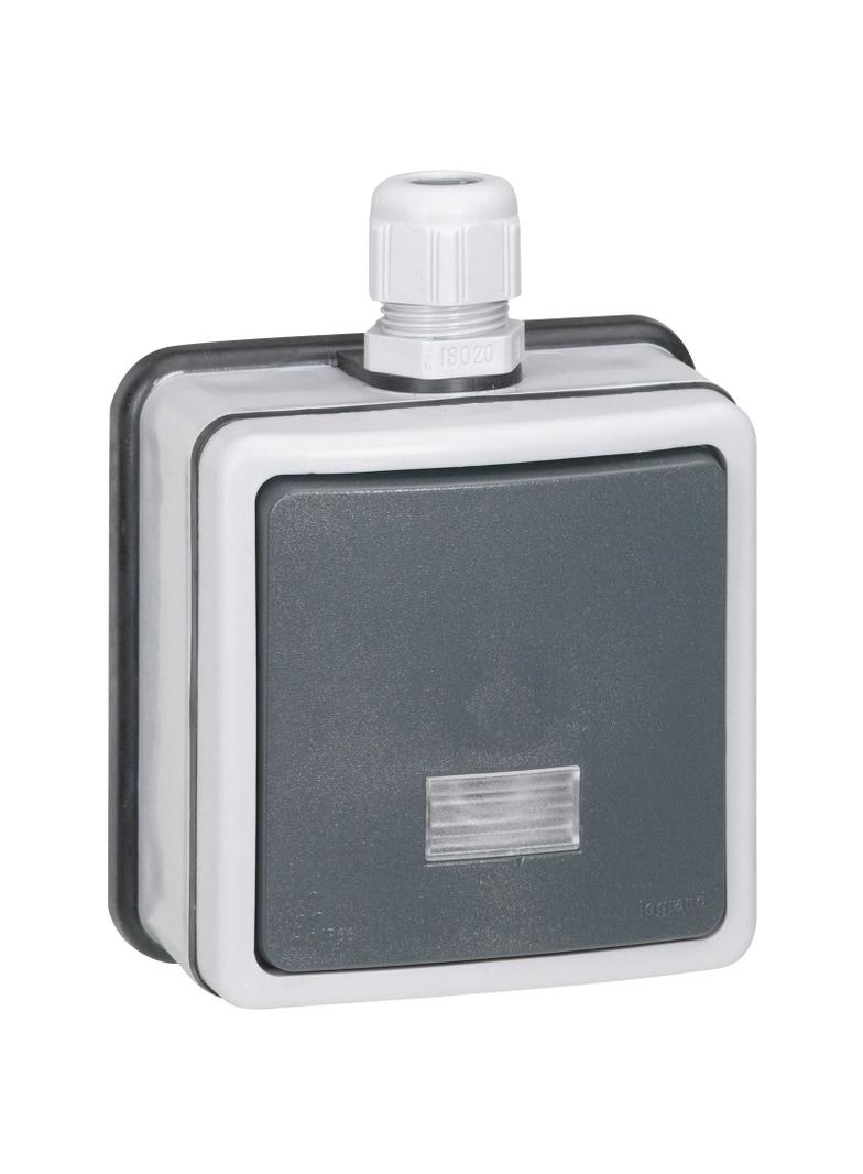 PLEXO IP66 PRZYCISK PRZEŁĄCZNY NO/NC 6 A - 250 V~ - KOMPLET NATYNKOWY, Legrand