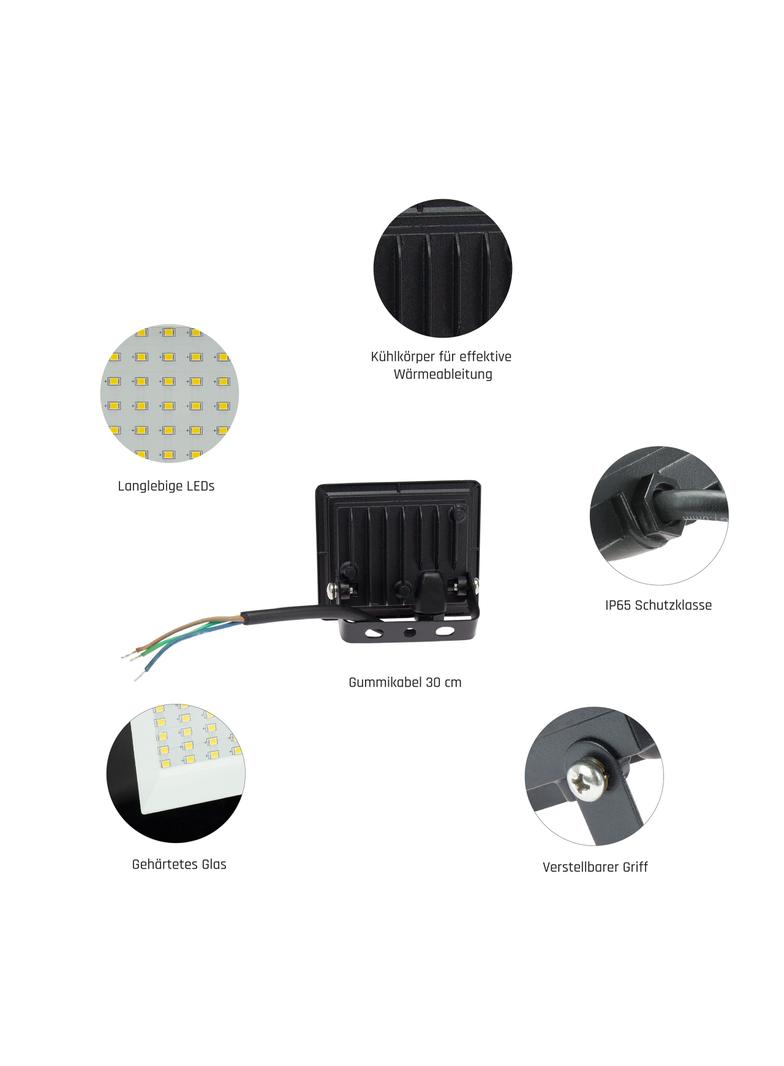 NOCTIS LUX 3 NAŚWIETLACZ 10W NW 230V IP65 90x75x27mm CZARNY