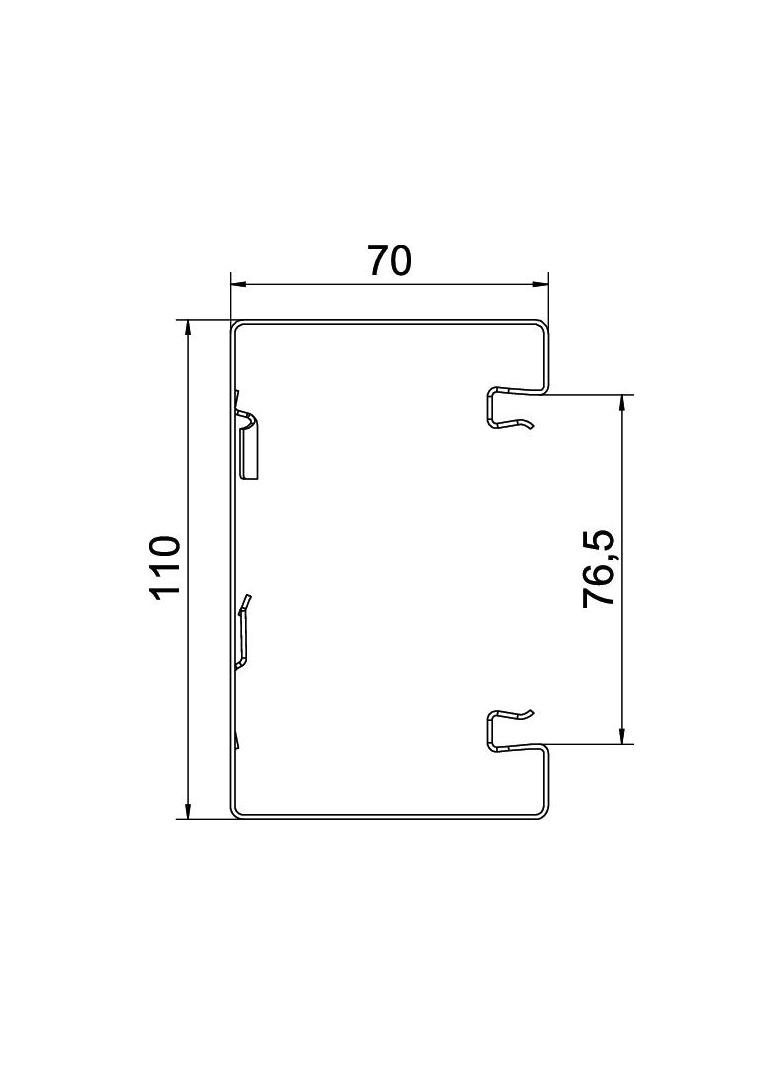 GS-S70110RW, Kanał podparapetowy 70X110 CZ.B.