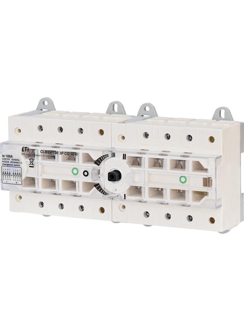 Przełącznik I-0-II z widoczną przerwą CLBSV 100 3P CO I-0-II 004661891 ETI