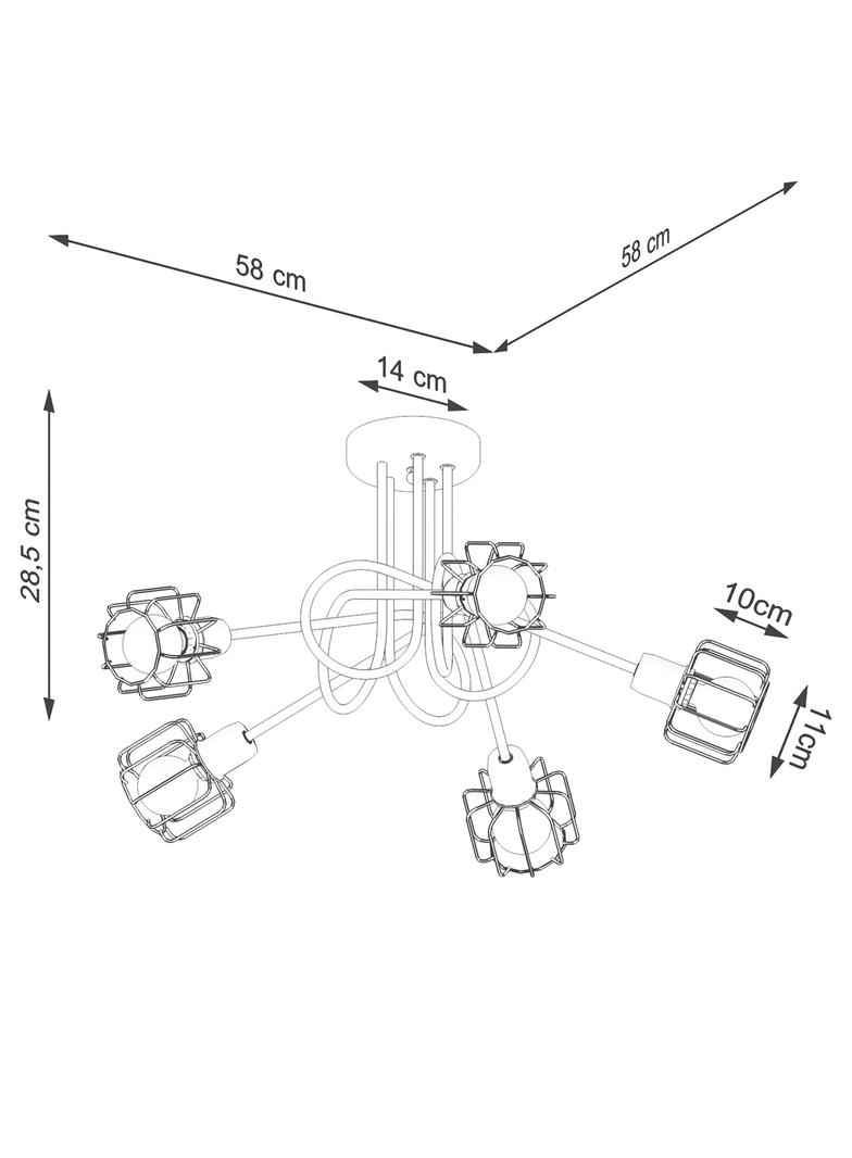 Sollux Żyrandol BELUCI 5S czarny SL.1119