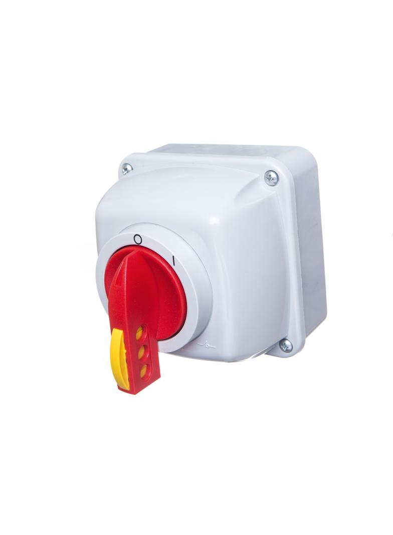 Łącznik krzywkowy 0-I 3P 63A w obudowie na kłódkę IP65 ŁUK 63-13/5  916324 ELEKTROMET