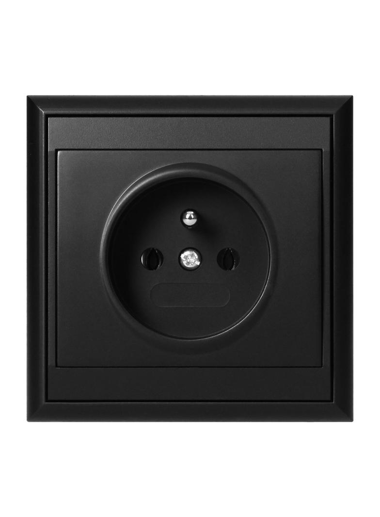 Gniazdo pojedyncze podtynkowe 2P+Z Luna, 16A, 250V, PT-16L, czarny