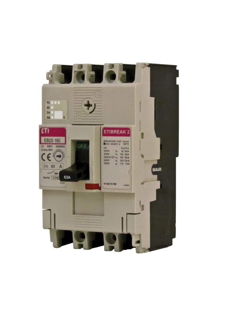 Wyłącznik mocy 40kA wyzw. TM (bez regulacji) EB2S 160/4HF 32A 4p 004671869 ETI