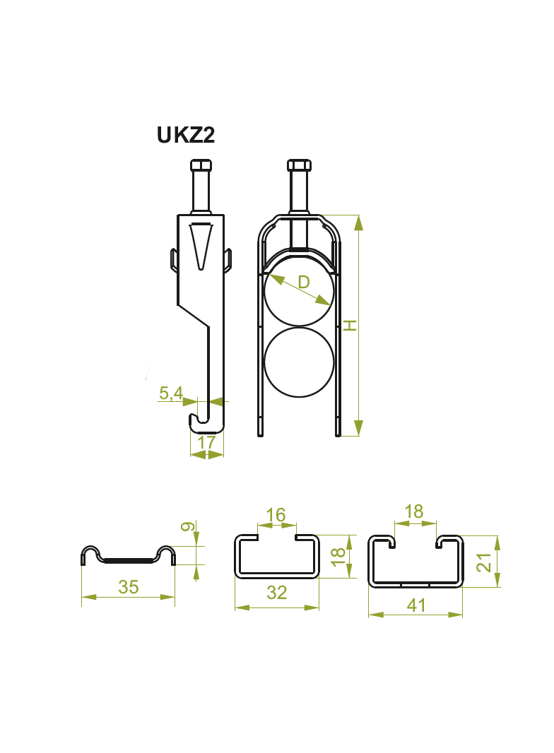 UKZ2/46-52 UCHWYT KABLOWY ZACZEPOWY