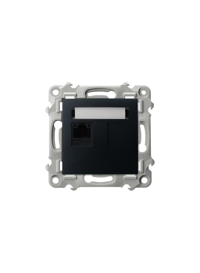 SZAFIR Gniazdo komputerowe pojedyncze, kat. 5e MMC - kolor czarny metalik