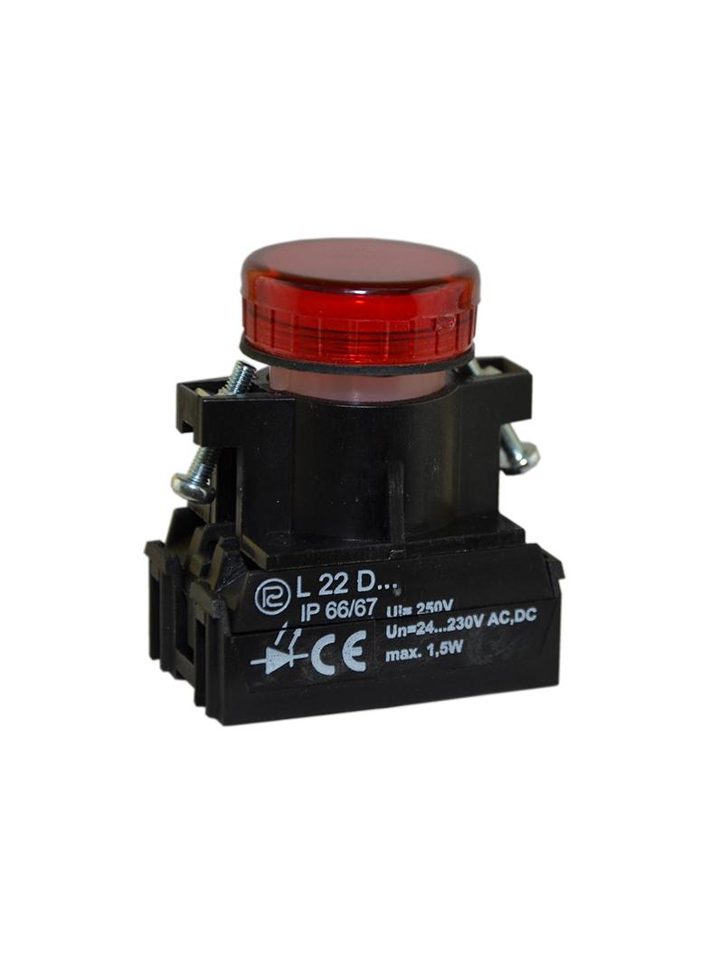 Lampka L22DHV 500VAC czerwona W0-LD-L22DHV C PROMET
