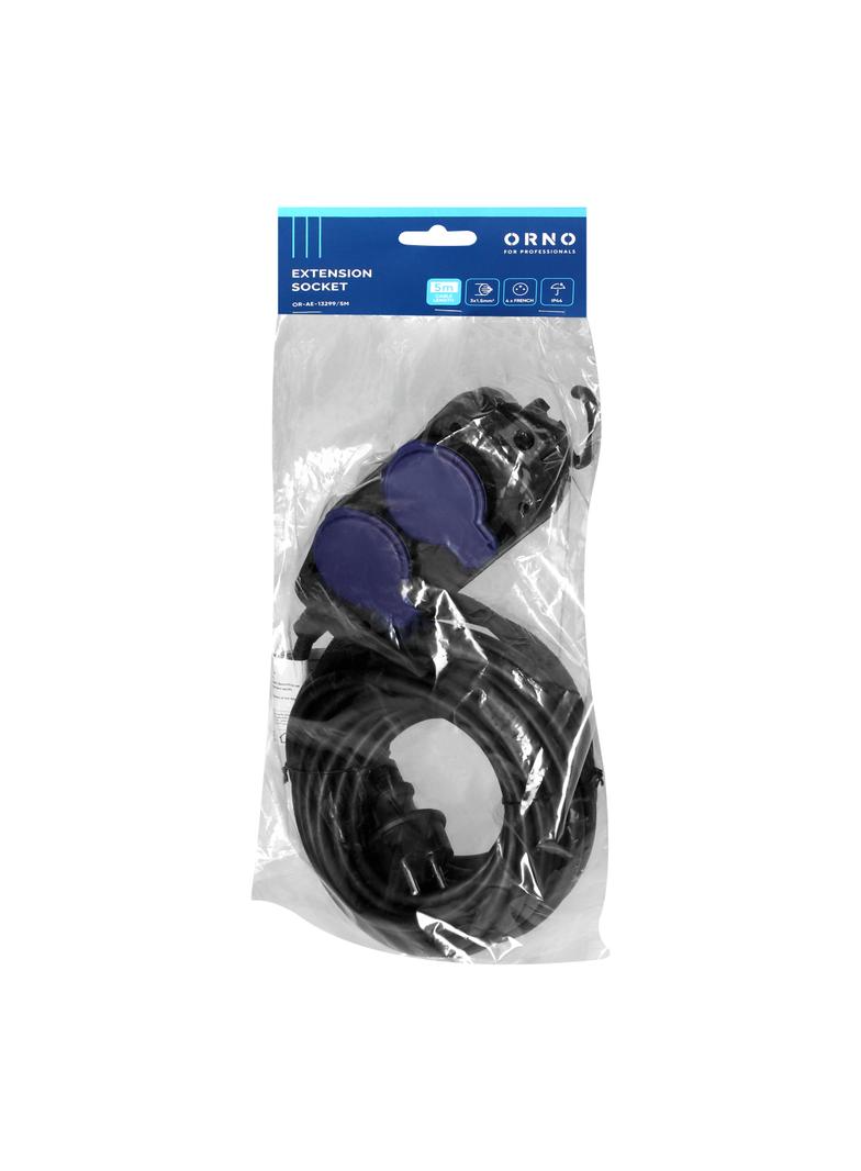 Przedłużacz warsztatowy bryzgoszczelny IP44, 4 gniazda (2+2) 2P+Z, IP44, przewód gumowy, H05RR-F 3x1