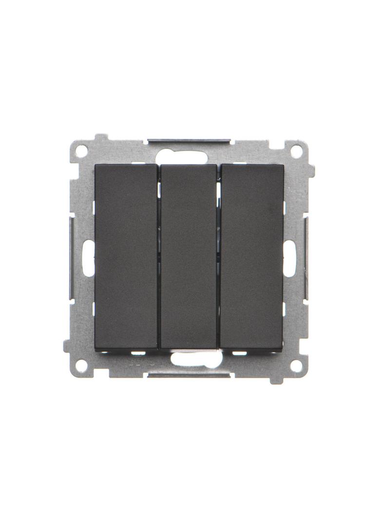 Simon 55 Przycisk zwierny potrójny szybkozłączka Czarny mat