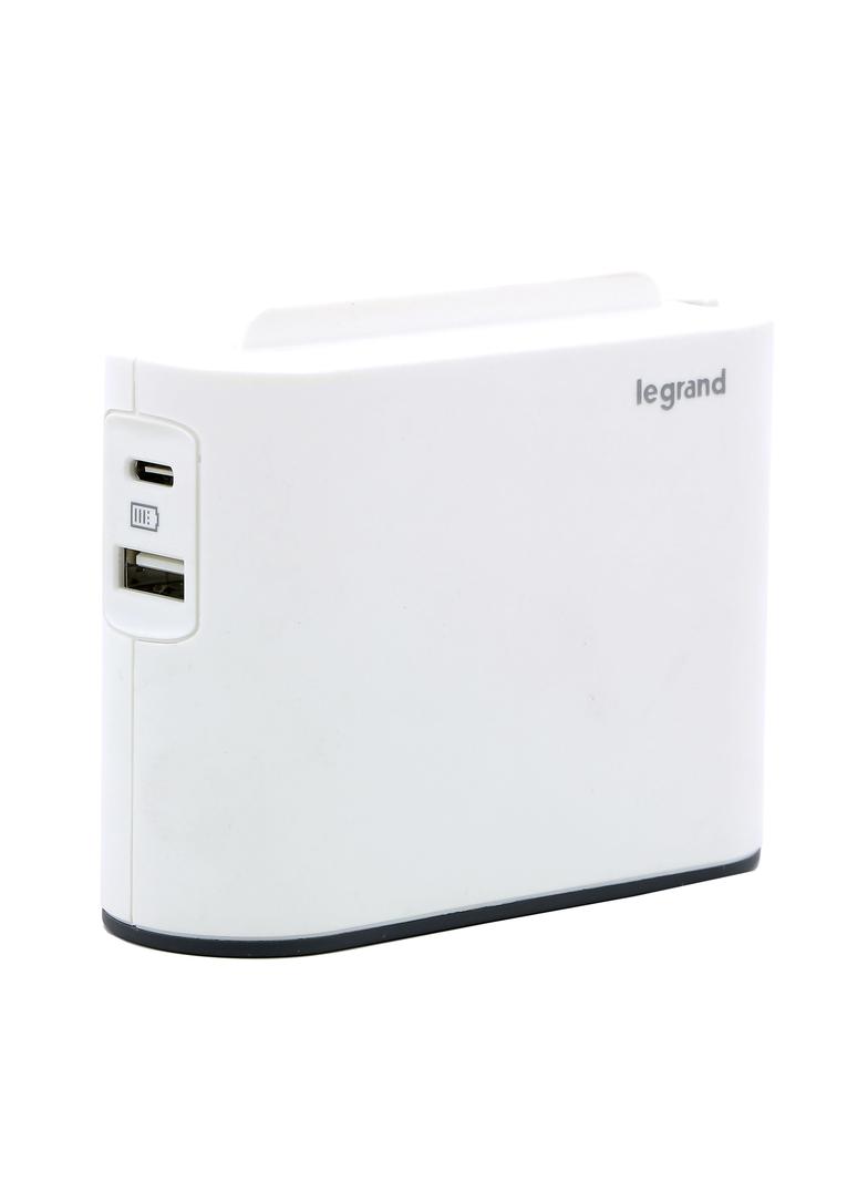 Rozgałęźnik 2-Gniazdowy Usb A+C Biały/Grafitowy Helmo 049401 LEGRAND